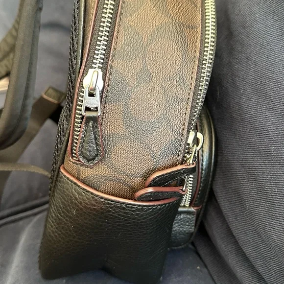 Coach Black and Brown Leopard Print Backpack - Picture 4 of 10